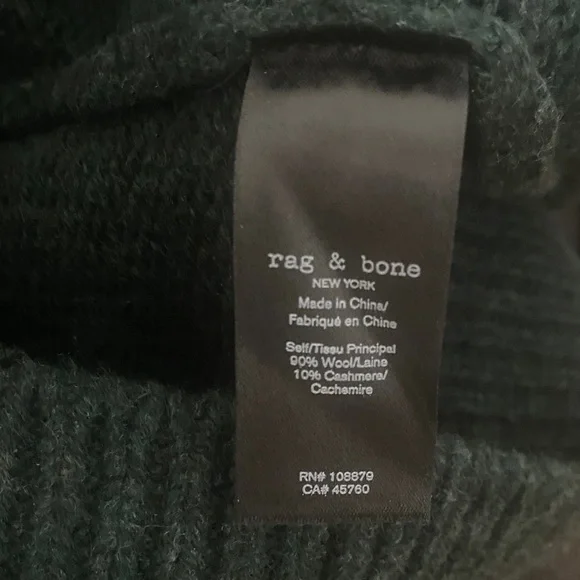 Rag & Bone Danica V Neck Green Sweater - Picture 3 of 5